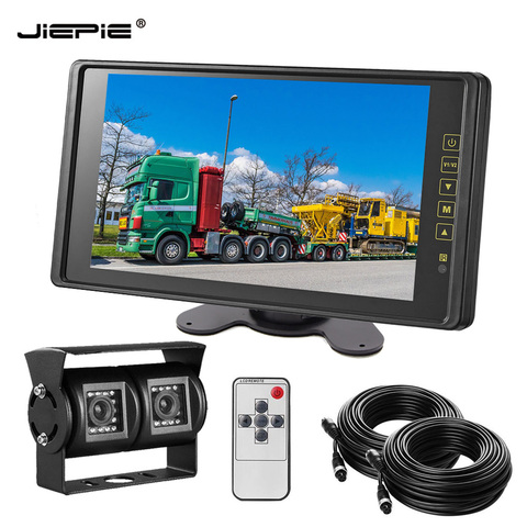 9 inch dual lens reverse camera monitor system Truck Backup Night Vision Camera 9 inch Mirror Reverse Monitor For Bus trucks ► Photo 1/6