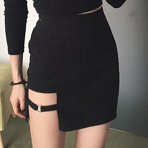 2022 Korean Style Black Hip Skirts Irregular Micro Mini Skirt Mini Skirt Summer Fashion Saia High Waist Faldas Mujer ► Photo 1/6