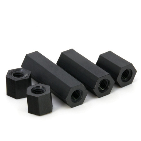 50Pcs Black Spacing Screw Hex Nylon Standoff Spacer Column M2 M2.5 M3 M4 Flat Head Double Pass Nylon Plastic ► Photo 1/4