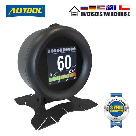 AUTOOL X60 OBD2 HUD OBD Car Digital Meters OBDII Head Up Display with Oil Thermometer Fuel Consumption Voltage Speeds for Auto ► Photo 1/6