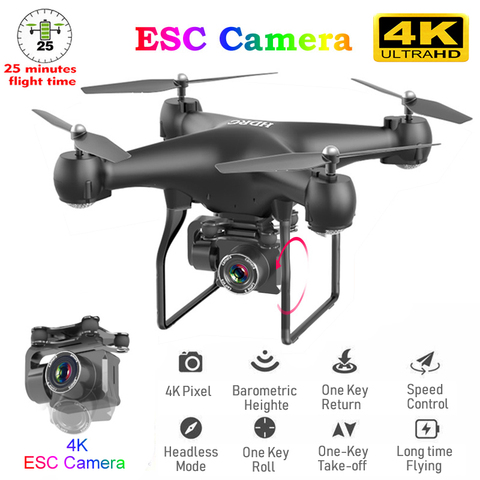 RC Drone Quadrocopter UAV with Camera 4K Profesional WIFI Wide-Angle Aerial Photography Ultra-Long Life Remote Control Toy ► Photo 1/6