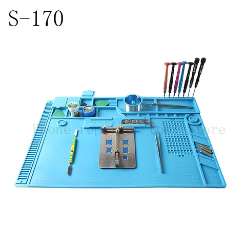 Free shipping S-170 480x318mm Silicone Pad Desk Work Mat Heat Insulation Maintenance Platform for BGA PCB Soldering Repair Tool ► Photo 1/6