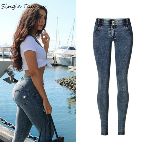 Low Waist Push Up Jeans Women Fashion High Street Snow Wash Slim Elasticity Skinny Denim Pants Soft Cotton Vaqueros Mujer 2022 ► Photo 1/6