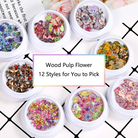 1box Small Wood Pulp Flowers Chips Epoxy Resin Mold Filling UV Resin Decorative Paper Flower Jewelry Making Nail Art Craft DIY ► Photo 1/6