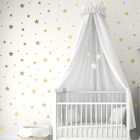 Gold Silver Stars Wall Stickers for Kids Room Baby Nursery Room Decoration DIY Art Stickers Wall Decals Home Decoration Bedroom ► Photo 1/6