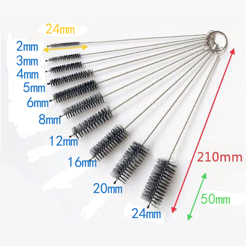 10pcs Nylon Straw Cleaners Cleaning Brush Drinking Pipe Cleaners Stainless  Steel Glass