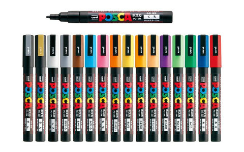 1pc Uni Ball Posca PC-3M Paint Art Marker Pen Fine Point 0.9-1.3 mm 24 Colors Available ► Photo 1/6