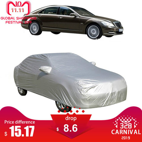 Car accessories tarpaulin car silver large S M XL 2XL waterproof cover tent hail full sunscreen anti-UV dustproof rain ► Photo 1/6