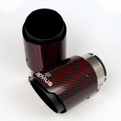 Glossy Red  Carbon Fiber Stainless steel Universal Automobile exhaust pipe Muffler Pipe  carbon fiber exhaust tips  accessories ► Photo 1/6