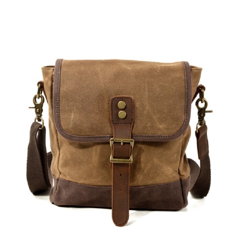 Oil Wax Canvas Leather Crossbody Bag Unisex Military Vintage Messenger Bags Shoulder Bag for men 2022 Casual Travel Bags ► Photo 1/6