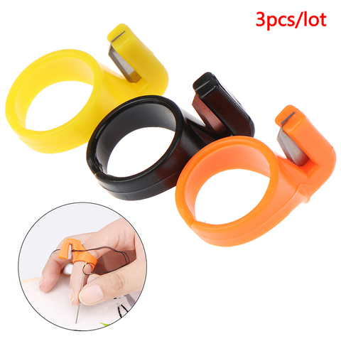 3PCS/Lot ABS Finger Knife Ring Sewing Thimble Thread Cutter Sewing Accessories Handcraft DIY Tool Gift high quality ► Photo 1/6