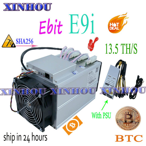 Used bitcoin miner Ebit E9i 13.5T SHA256 Asic miner With PSU BTC BCH mining Better than E10 antminer S9 S17 S17e T17 M21S M3 T3 ► Photo 1/5