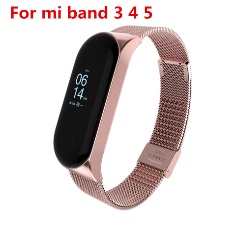 Strap For Xiaomi Mi Band 3 4 5 Wrist Metal Bracelet Screwless Stainless Steel MIband for Mi Band 4 3 5 Strap Wristbands Pulseira ► Photo 1/6