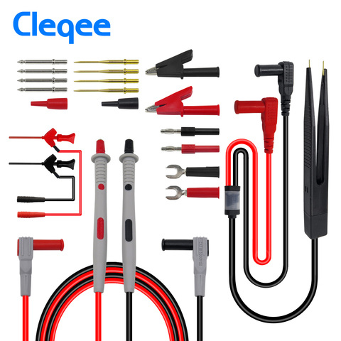 Cleqee P1503E Multimeter Probes Test Leads Kit with Tweezers To Banana Plug Cable Replaceable Needles Digital Multimeter Feeler ► Photo 1/6
