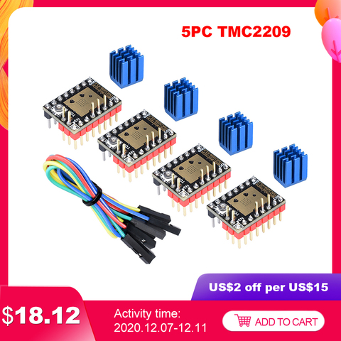 BIGTREETECH TMC2209 V1.2 Stepper Motor Driver TMC2208 UART 2.8A 3D Printer Parts TMC2130 For SKR V1.3 V1. 4 SKR mini E3 Board ► Photo 1/6