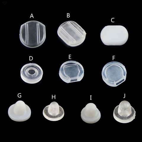 100Pcs Clear Earring Pads Silicone Comfort Earring Cushions for Clips on Earring U90F ► Photo 1/6