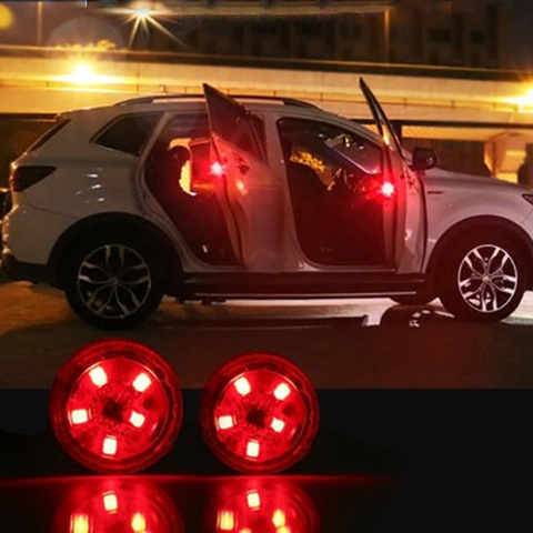 2pcs Magnetic Wireless 5 LED Car Door Opening Warning Lights Waterproof Strobe Flashing Anti Rear-end Collision Led Safety Lamps ► Photo 1/6