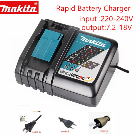 MAKITA DC18RCT DC18RC CHARGER  Lithium Ion / Ni-MH 14.4V 18V BL1830 Bl1430 BL1840 BL1830B BL1850 BL1860 BL1890 DC18RC DC18RA ► Photo 1/6