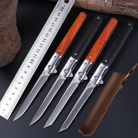 2 Pcs Reinforcement M390 Folding Knife Sandalwood Ebony CS Go Fold Knives Camping Hunting Slicing Fruit Knife Outdoor EDC Tool ► Photo 1/6