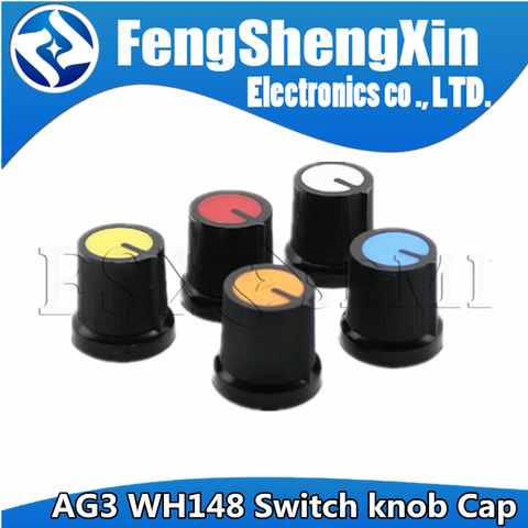 10pcs/lot WH148 AG3 Potentiometer knob Cap AG3 Plastic knob for Diameter 6mm Plum Handle ► Photo 1/2