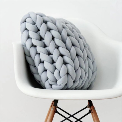 Nordic Square Chunky Wool Pillow Handmade Knitting Cushions Braided Cushion For Kids Room Sofa Bed Throw Pillows Decoration ► Photo 1/6