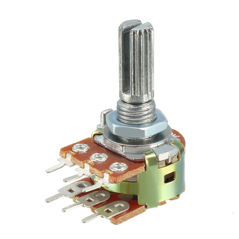 uxcell WH148 50K Ohm Variable Resistors Dual Rotary Carbon Film Taper Potentiometer ► Photo 1/3