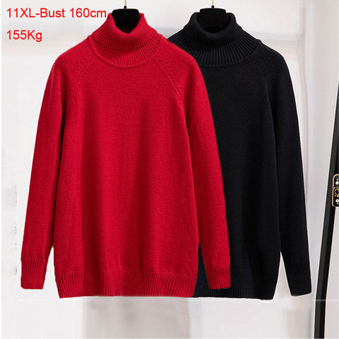 155Kg Plus size women's bust 160cm pullover turtleneck base knitted sweater 6XL 7XL 8XL 9XL 10XL 11XL outer wear loose sweater ► Photo 1/6