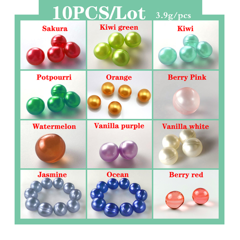 10PCS/Lot Bath oil beads Spa Essential Oil pearl bath bead moisturizing essential oil prevents skin from drying 2cm 3.9g/pcs ► Photo 1/6
