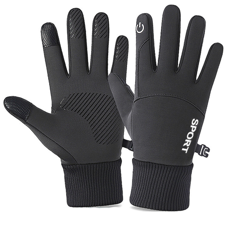 Hot Selling Winter Warm Sports Men's Gloves Touch Screen Driving Ski Windproof Outdoor Waterproof Non-Slip Fleece Gloves ► Photo 1/6