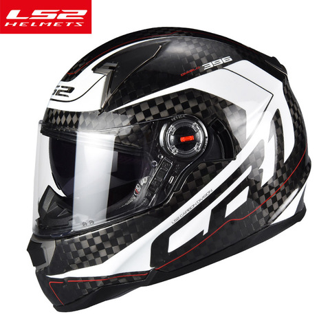 LS2 FF396 carbon fiber full face helmets motorcycle racing with adjustable air bag road riding helmet head safety protection ► Photo 1/6