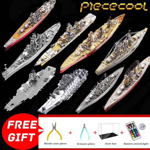 Piececool Bismarck Yamato Fuso Kongou Battleship USS Missouri Black Pearl 3D Metal Assembly Architectural Model Puzzle Children ► Photo 1/6