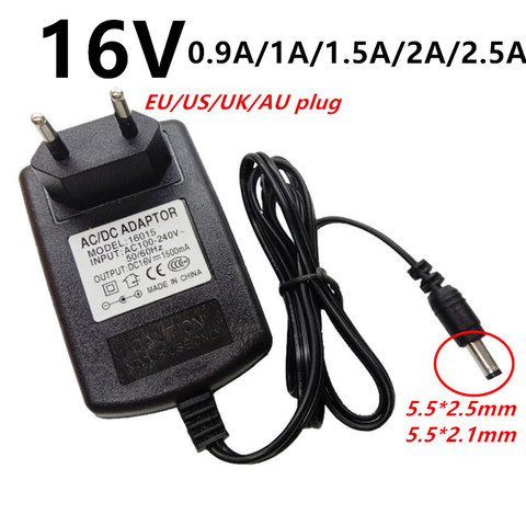 16V 16volt Universal ac dc power supply 0.9A 900mA 1A 1.5A 2A 2.5A Power Adapter 5.5x2.1-2.5mm AC/DC Adaptor adaptador switch ► Photo 1/6