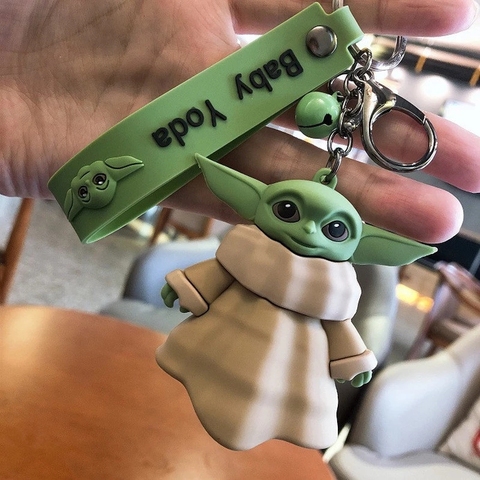 Hot Movie Star Wars Yoda Baby Figure Keychain Star Wars Cosplay Cute Yoda Silicone Keyring Cartoon Figure Bag Car Keyrings ► Photo 1/6