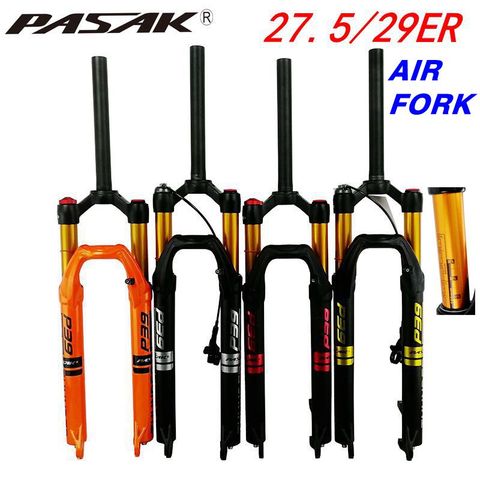 PASAK mountain bike air fork bike shock absorbent  fork 27.529 inch magnesium alloy aluminum alloy shoulder control line control ► Photo 1/5