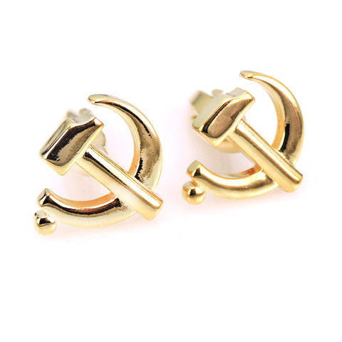 New high quality men's French shirt Cufflinks Party emblem gold hammer sickle Cufflinks wholesale / retail ► Photo 1/2