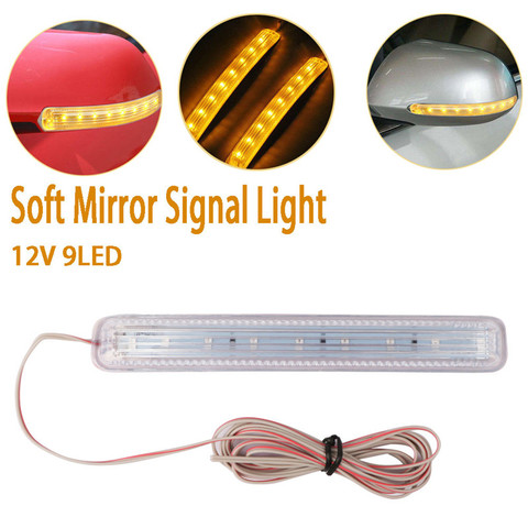 New LED Car Turn Signal Light Auto Rearview Mirror Indicator Lamp Soft Flashing FPC Universal Yellow 9 SMD Amber Light Source ► Photo 1/6