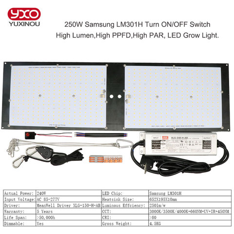 Dimmable LED Grow Light UV IR Quantum Tech LED Board Samsung LM301H V2 120W 240W 320W 480W With Meanwell Driver 7 years Warranty ► Photo 1/6