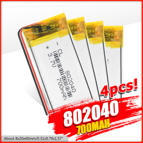 802040 700mah 3.7v Lipo Li-polymer rechargeable battery for