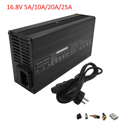 16.8V 5A 10A 20A 25A Lithium Battery Charger GX16 XLRM XT60 XT90 Connector Used for 4S 14.4V 14.8V li-ion Battery pack ► Photo 1/6