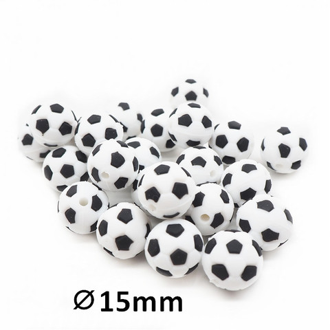 Chengkai 10pcs Silicone Football Teether Beads DIY Baby Soccer Cartoon Teething Sensory Toy Pacifier Jewelry Making Beads ► Photo 1/6