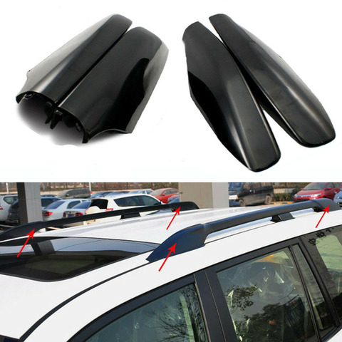 For Toyota Land Cruiser Prado Fj120 2003 - 2007 2008 2009 Black ABS Roof Rack Bar Rail End Protection Cover Shell replace 4PCS ► Photo 1/5