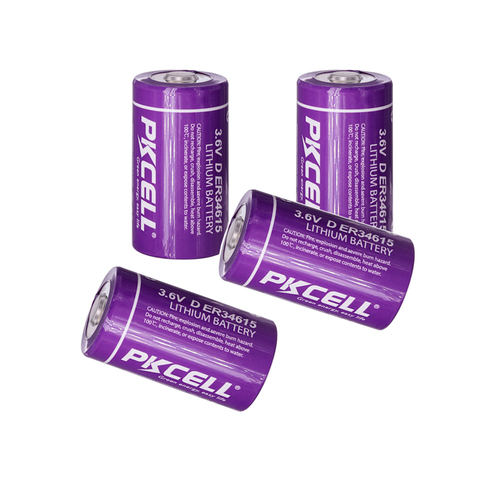 4Pcs PKCELL 19ah ER34615 34615 3.6V Size 34.2X61.5mm 19000MAH Non-rechargeable D LiSOCl2 Batteries  lithium batteriesfor 10years ► Photo 1/6