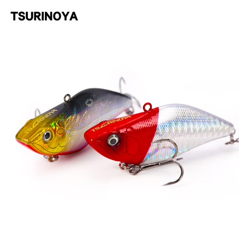 TSURINOYA Fishing Lure DW22 70mm 13.8g VIB Swing Sinking Bass Bait Black Nickel Hooks Full Swimming Layer Artificial Bait ► Photo 1/6