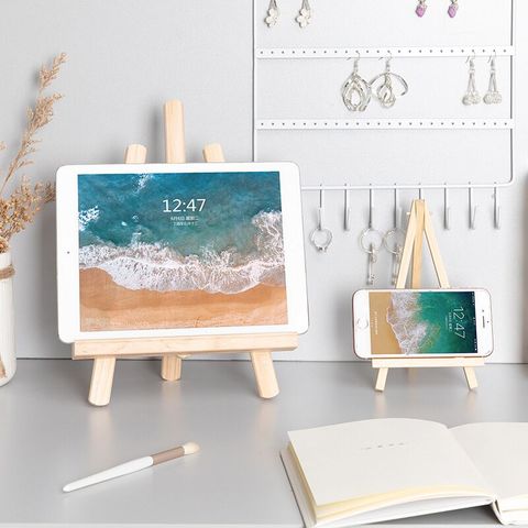 MINKYS Foldable Desktop Wooden Holder For iPad Mobile Phone Tablet PC Stand Holder Book Holder Mini Easel ► Photo 1/6