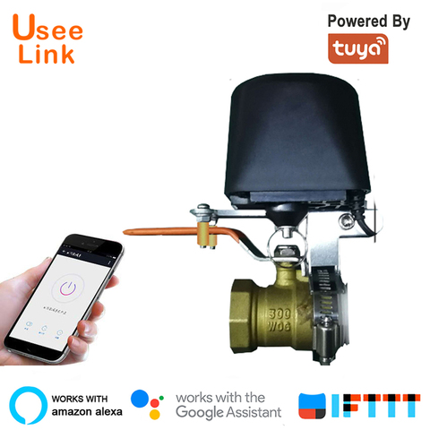 UseeLink WiFi Smart Gas/Valve Smart Home Automation Control Valve for Gas Work with Alexa,Google Assistant,IFTTT Power by tuya ► Photo 1/6