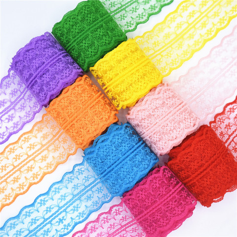 Beautiful 10 yards Lace Ribbon Tape Width 45MM Trim Fabric DIY Embroidered Net Cord For Sewing Decoration african lace fabric ► Photo 1/6