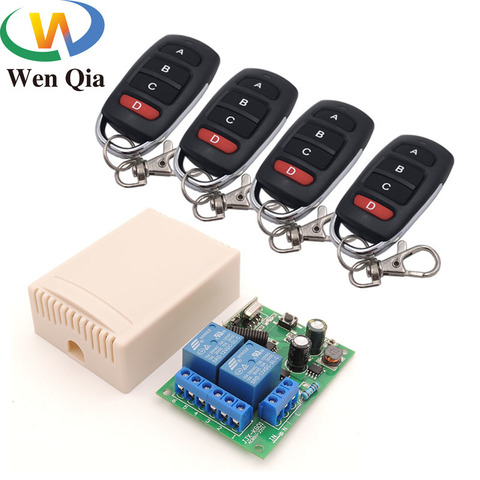 433MHz Wireless Universal Remote Control AC 220V 10A 2CH rf Relay Receiver and Transmitter for remote light/ Bulb/ Motor switch ► Photo 1/6