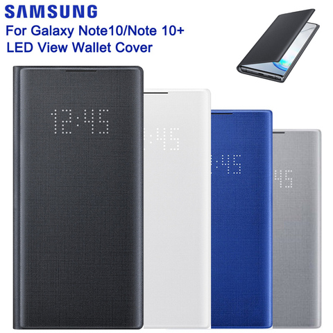 Original Samsung LED View Phone Case for Samsung Galaxy Note 10 Note10 Plus 5G Wallet Case With Phone Pocket ► Photo 1/6