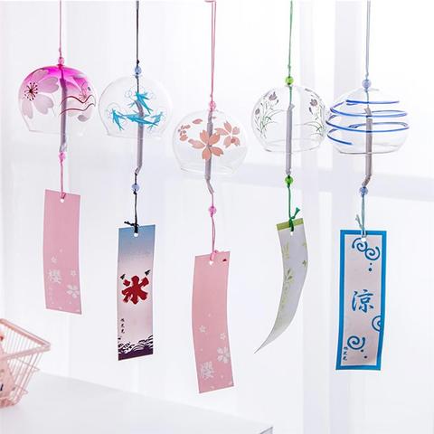 Glass Wind Chimes Japanese-Style Wind Chime Simple And Beautiful Label Pendnat Wind Bells Japanese Glass Wind Chime Pendant ► Photo 1/6