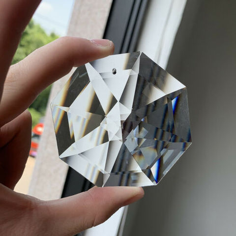 75MM Suncatcher Octagon Disc Faceted Glass Art Crystal Prism Chandelier 1Hole DIY Pendant Hanging Ornament Lamp Parts ► Photo 1/6